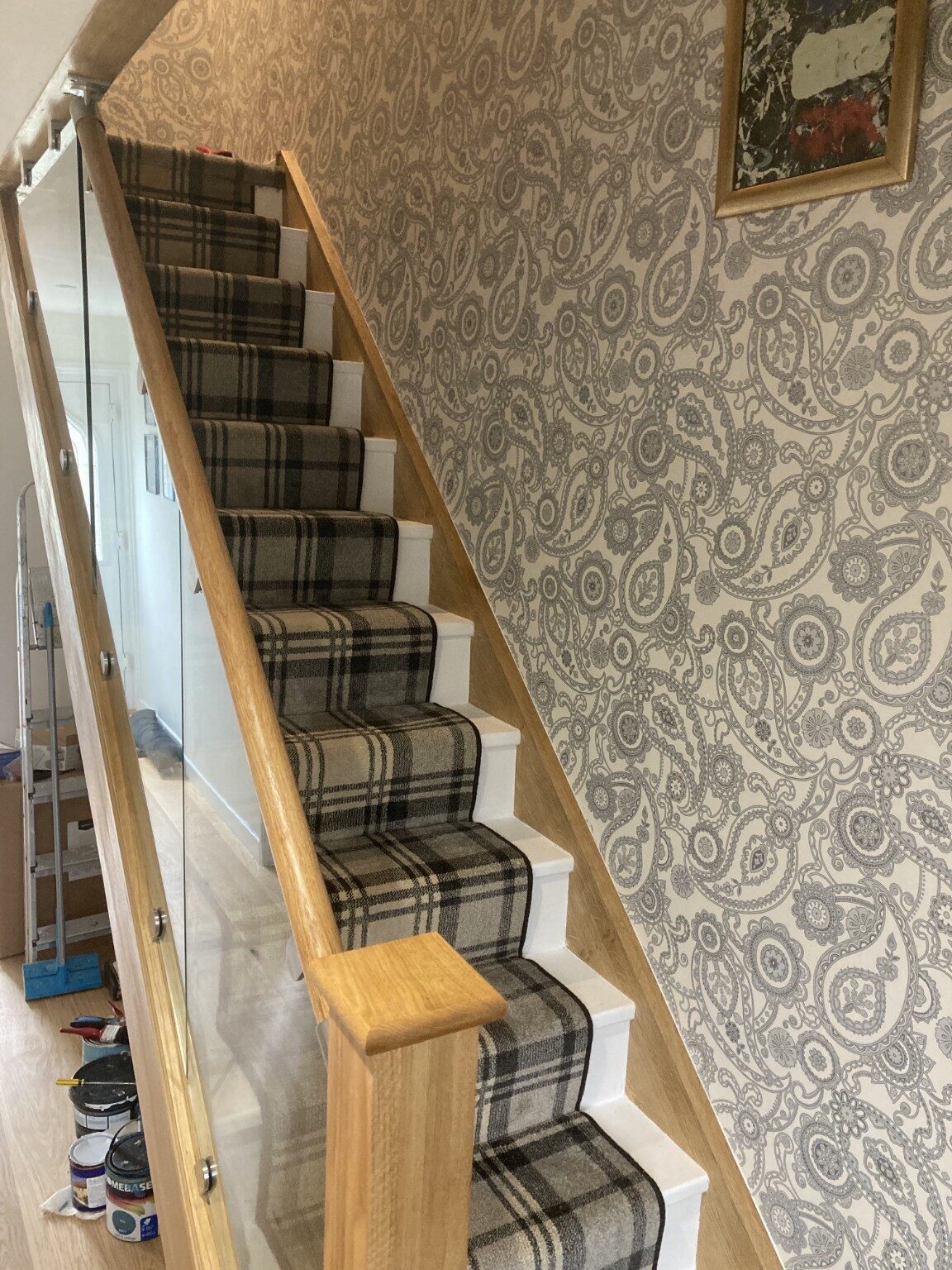 Oak and glass staircase