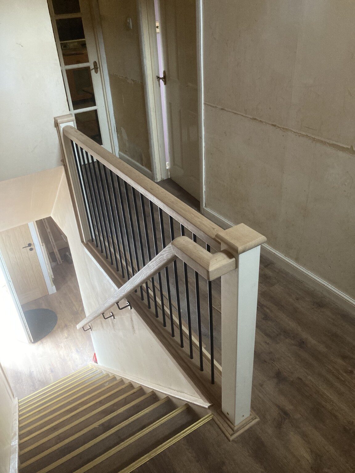 Oak and metal staircase